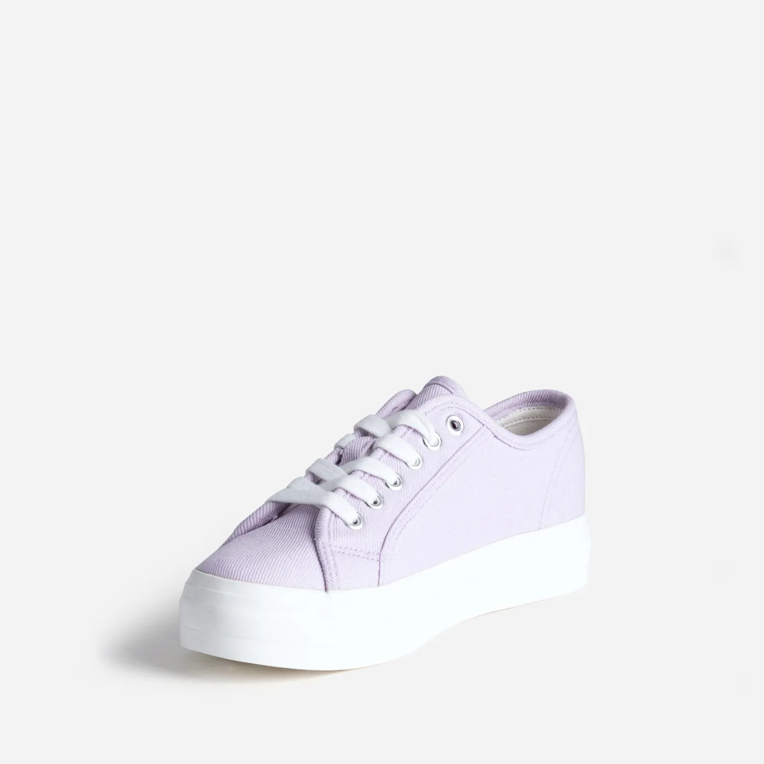 Texto Baskets^Tennis à plateforme parme en toile VIOLET