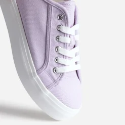Texto Baskets^Tennis à plateforme parme en toile VIOLET