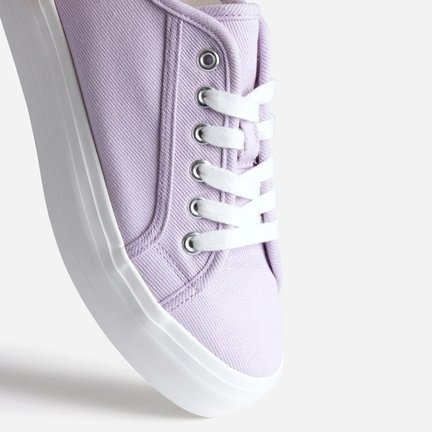 Texto Baskets^Tennis à plateforme parme en toile VIOLET