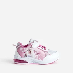 670 Baskets^Tennis BARBIE rose et pailleté semelle lumineuse BLANC