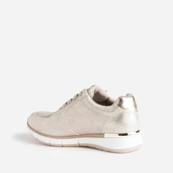 Eram Baskets^Tennis beige doré perforée ROSE