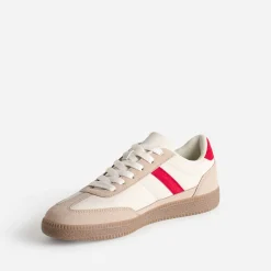 Eram Baskets^Tennis beige détails s ROUGE