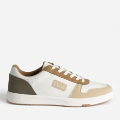 Eram Baskets/Tennis^Tennis blanche, , camel et kaki BEIGE