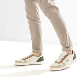 Eram Baskets/Tennis^Tennis blanche, , camel et kaki BEIGE