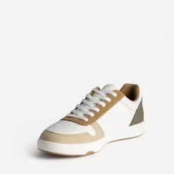 Eram Baskets/Tennis^Tennis blanche, , camel et kaki BEIGE