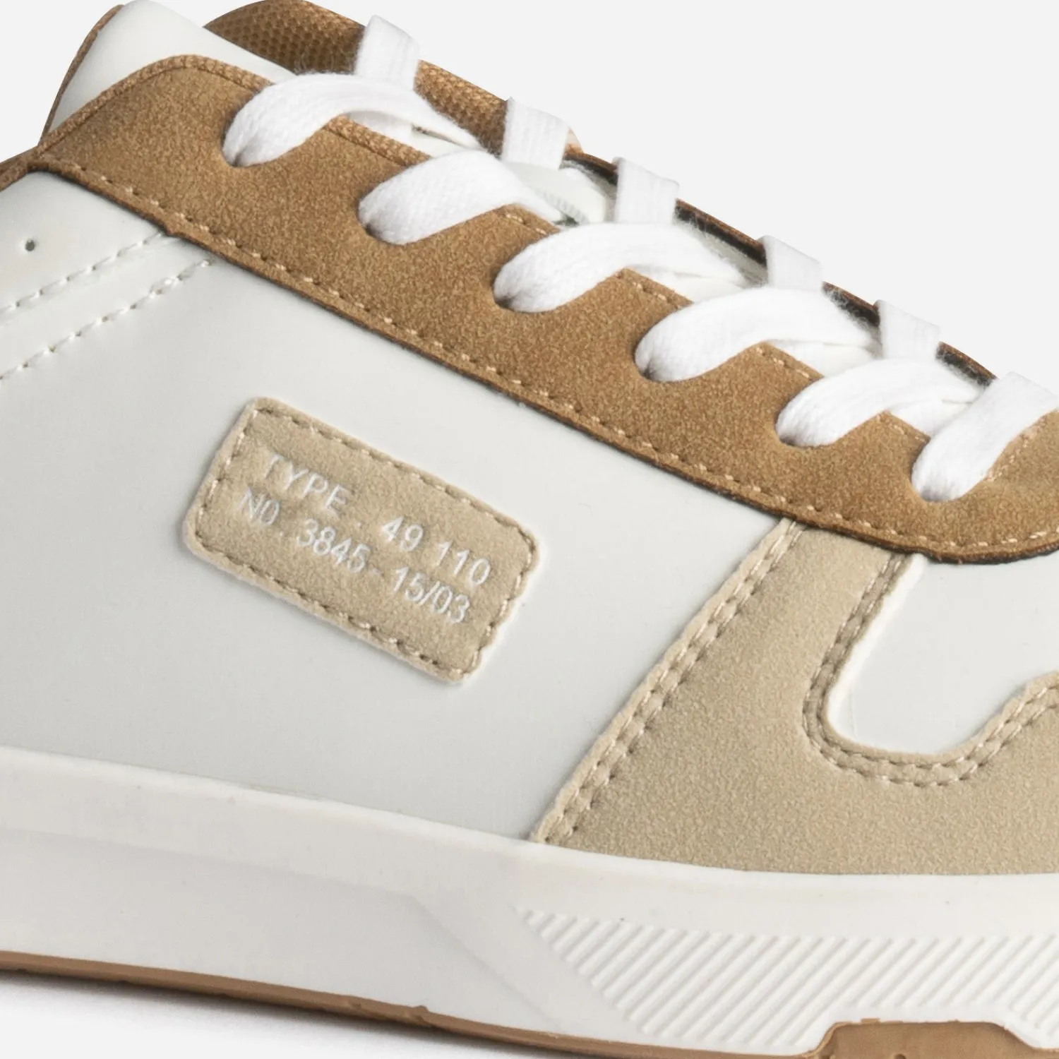 Eram Baskets/Tennis^Tennis blanche, , camel et kaki BEIGE