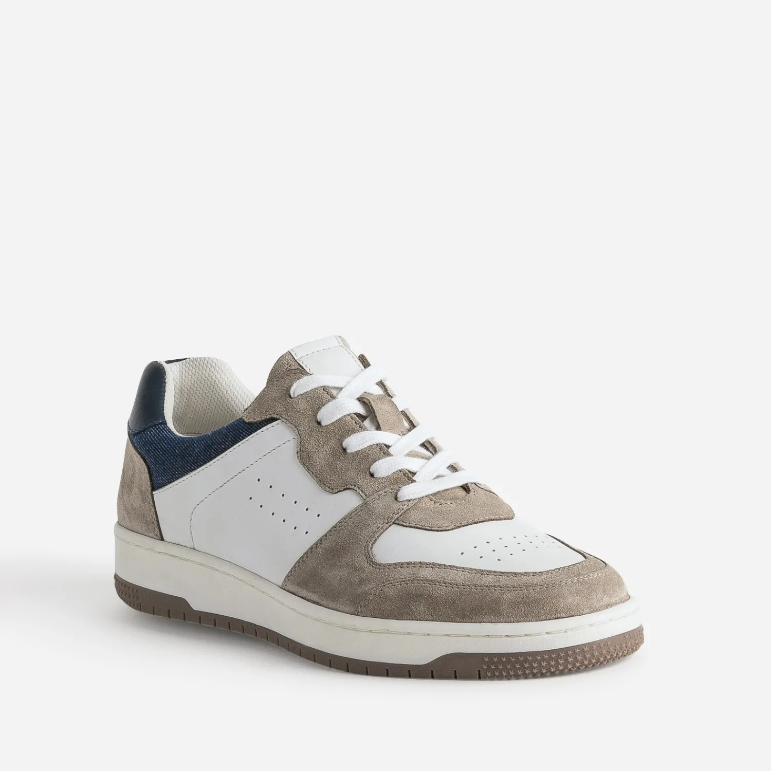Eram Baskets/Tennis^Tennis he, beige et marine en cuir BLANC