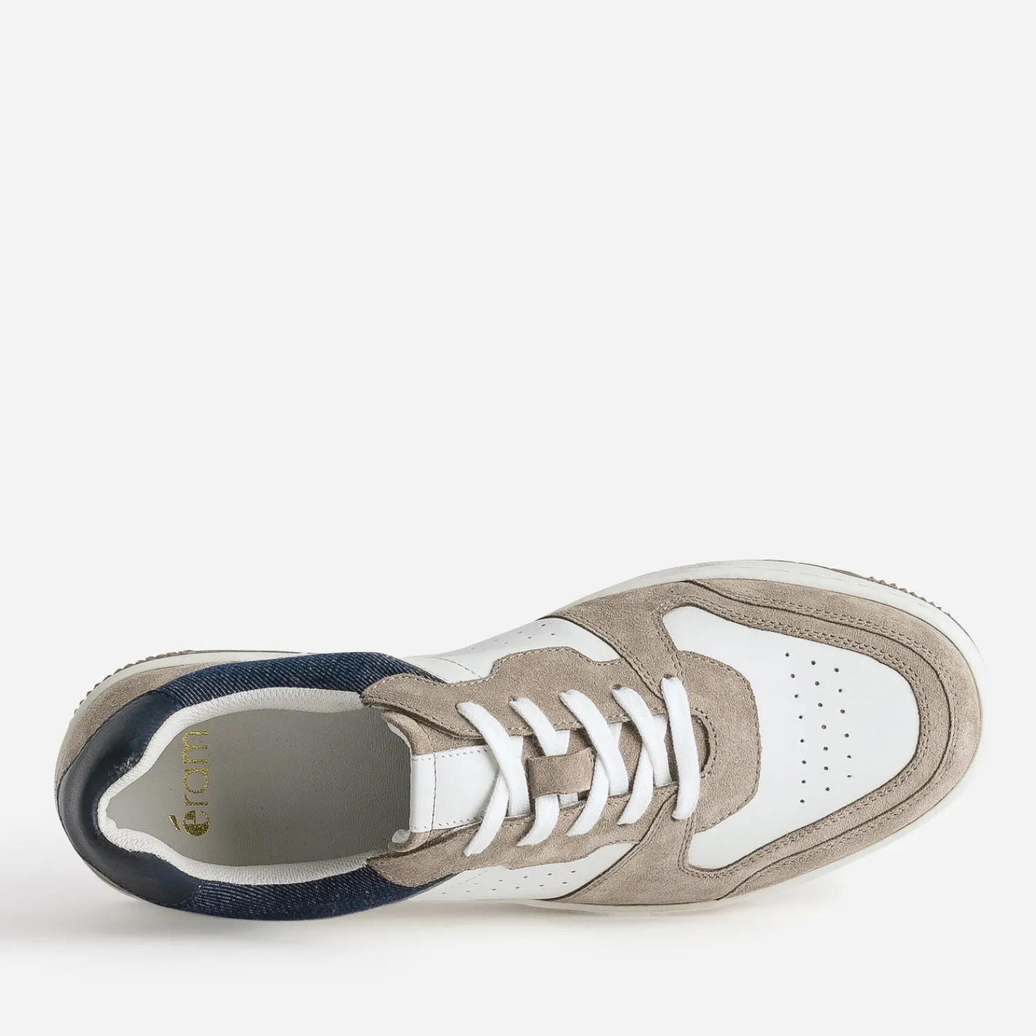 Eram Baskets/Tennis^Tennis he, beige et marine en cuir BLANC