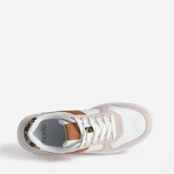 Texto Baskets^Tennis blanche, beige et motif léopard ORANGE