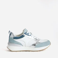 Eram Baskets^Tennis blanche, e et argent semelle amovible BLEU