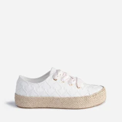 Eram Baskets^Tennis he brodée dentelle éco-conçue BLANC