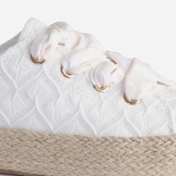 Eram Baskets^Tennis he brodée dentelle éco-conçue BLANC