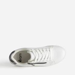 Eram Baskets^Tennis he contrefort marine irisé BLANC