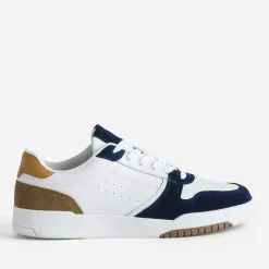 Eram Baskets/Tennis^Tennis he cuir découpes marine et beige BLANC