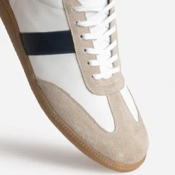 Eram Baskets/Tennis^Tennis he cuir détails beige et marine BLANC