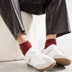 Eram Baskets^Tennis he et grise détails effet python BLANC