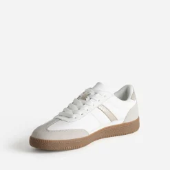 Eram Baskets^Tennis he et grise détails effet python BLANC