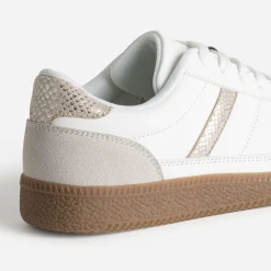 Eram Baskets^Tennis he et grise détails effet python BLANC