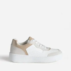 Eram Baskets^Tennis he, grise et beige BLANC
