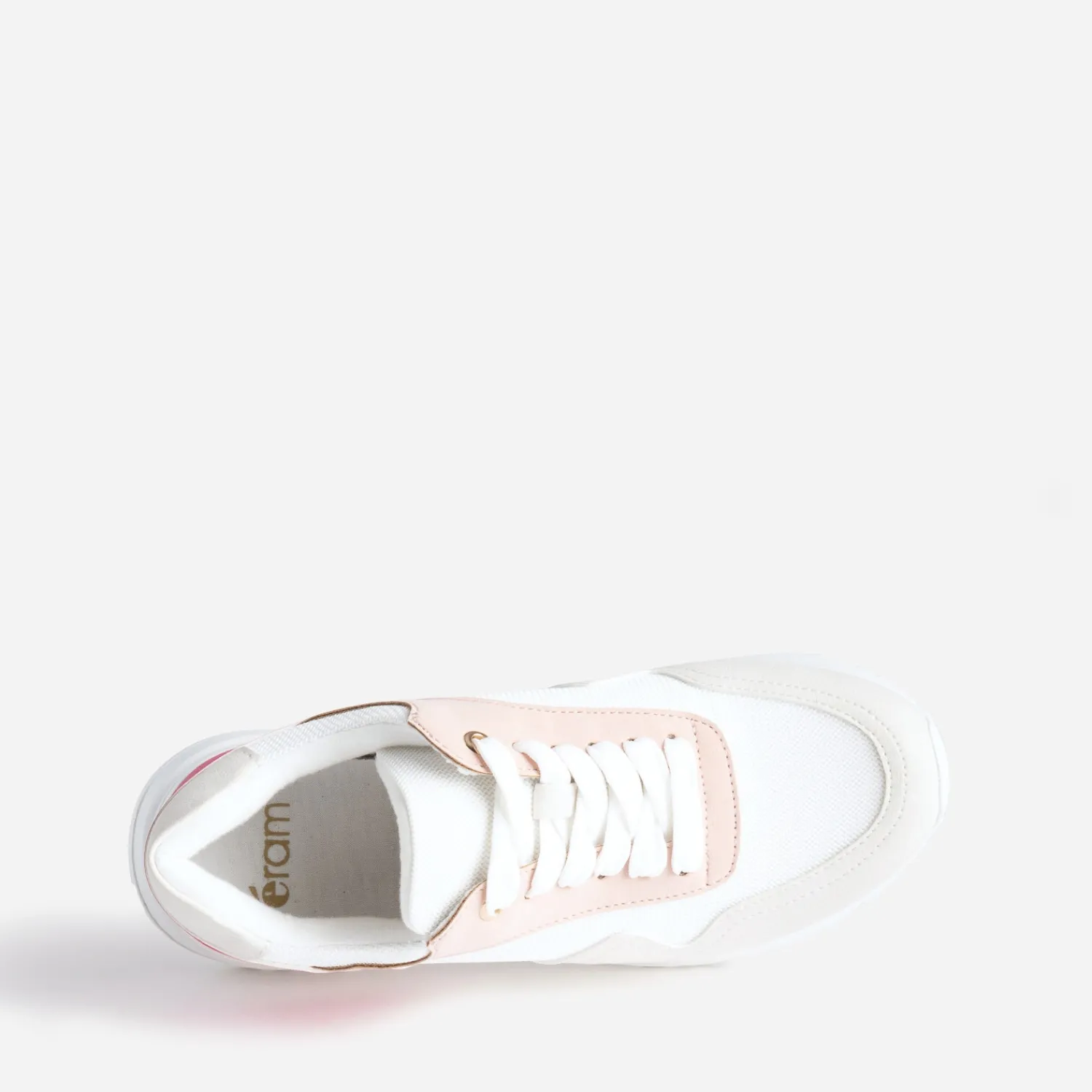 Eram Baskets^Tennis blanche, et grise semelle amovible ROSE
