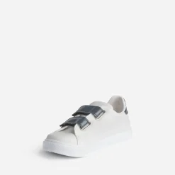 Buggy Baskets^Tennis he à scratchs marine BLANC