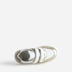 Buggy Baskets^Tennis blanche, dée, motif léopard OR