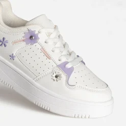 Buggy Baskets^Tennis he détails fleurs BLANC