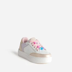 Buggy Baskets^Tennis blanche et pastel détails perles MULTICOLORE