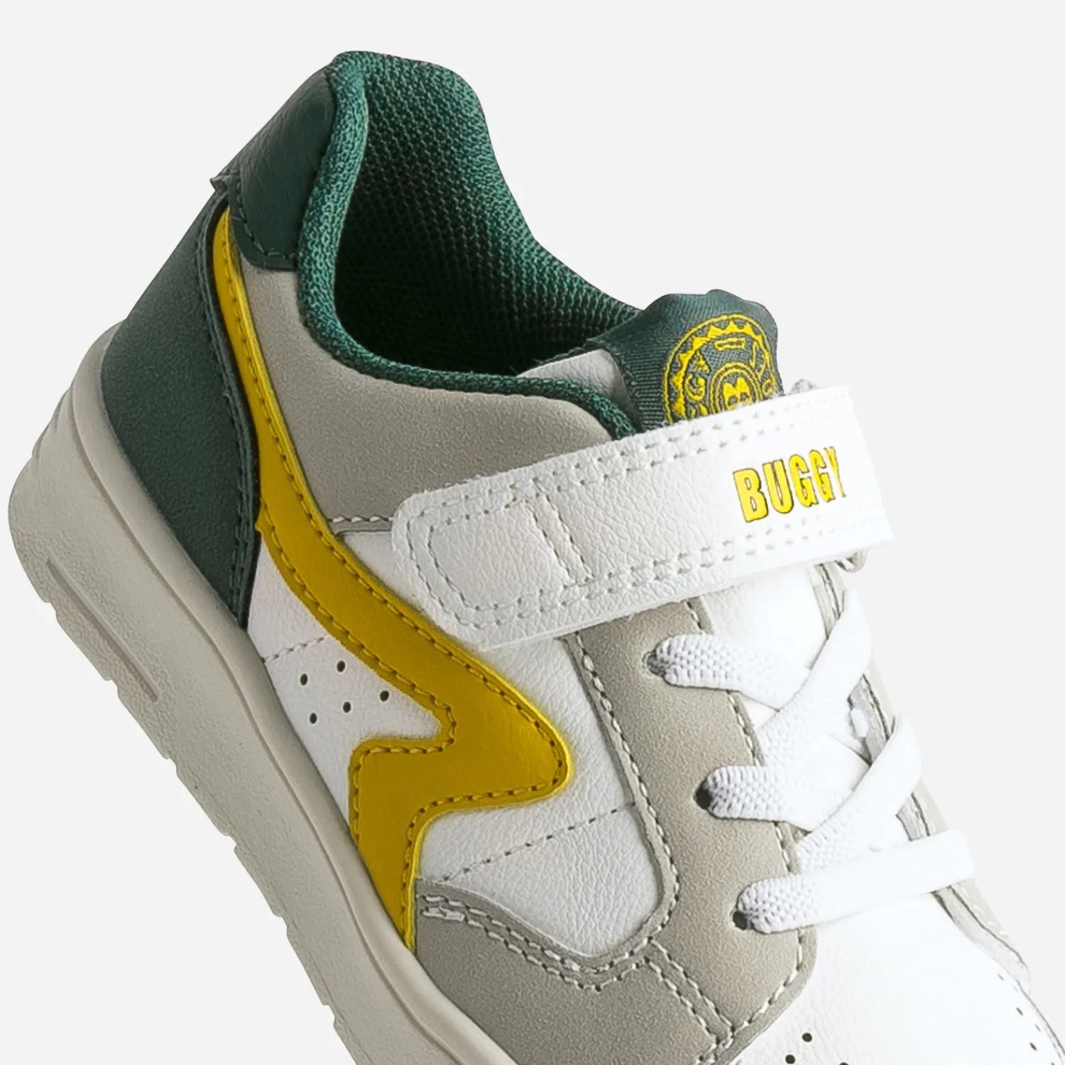 Texto Baskets^Tennis BUGGY he, grise, jaune, verte BLANC