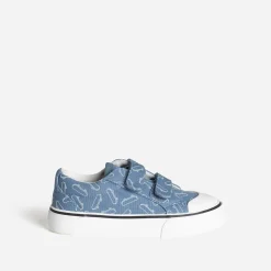 Buggy Baskets^Tennis e toile motif skates à scratchs BLEU