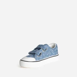 Buggy Baskets^Tennis e toile motif skates à scratchs BLEU