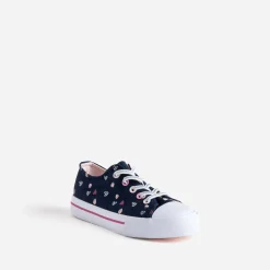 Buggy Baskets^Tennis toile motifs cœurs MARINE