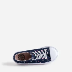 Buggy Baskets^Tennis toile motifs cœurs MARINE