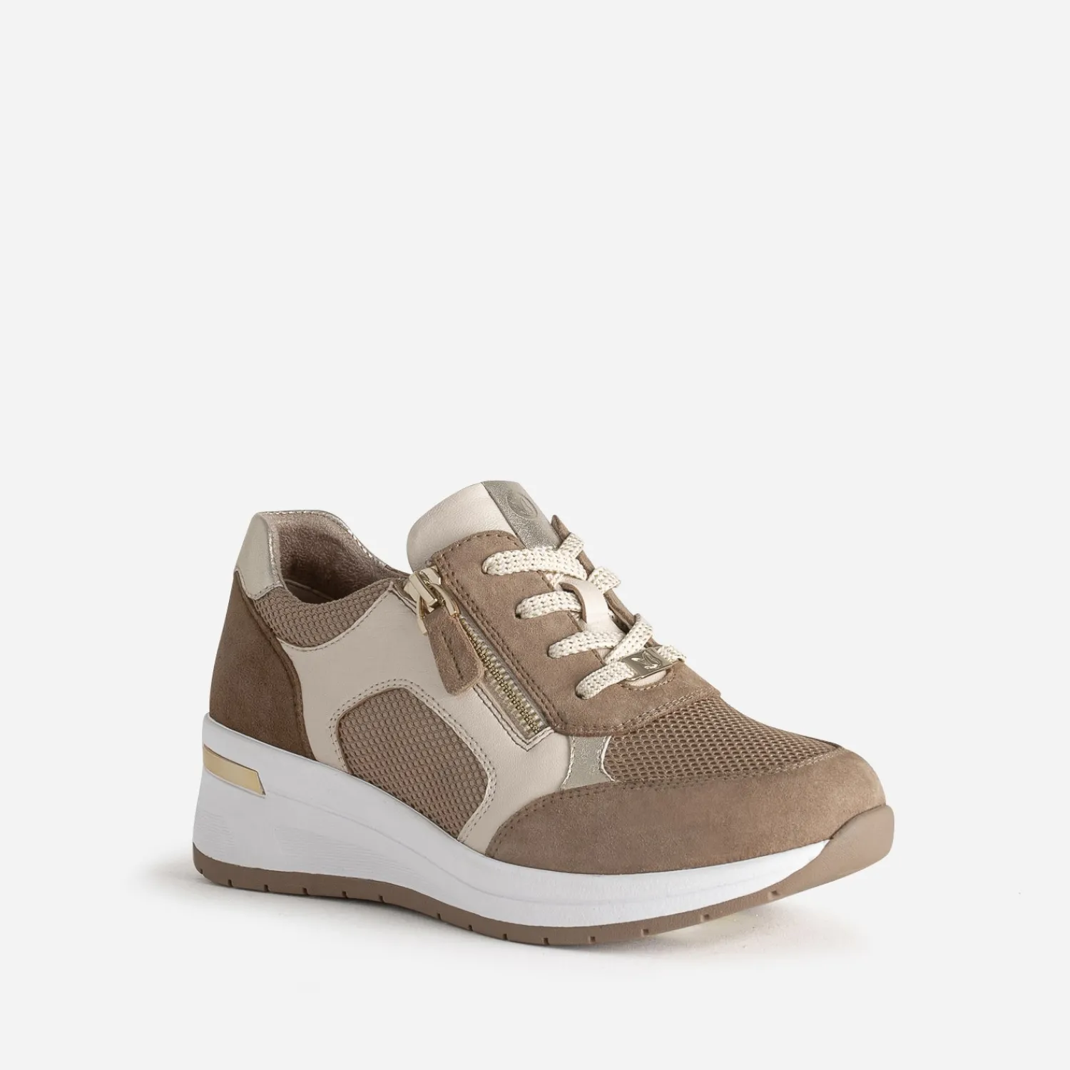 Caprice Baskets^Tennis et doré bi-matière BEIGE