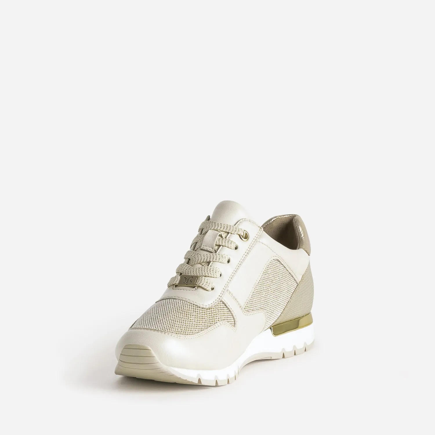 Caprice Baskets^Tennis et textile pailleté BEIGE
