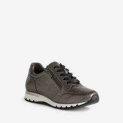 Caprice Baskets^Tennis bronze en cuir METALISE