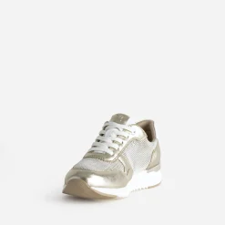 Caprice Baskets^Tennis dée cuir et mesh OR