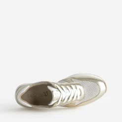 Caprice Baskets^Tennis dée cuir et mesh OR
