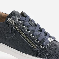 Caprice Baskets^Tennis en cuir fantaisie MARINE