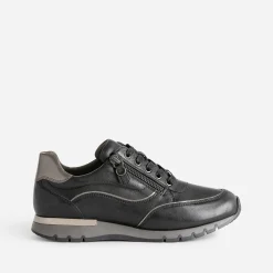 Caprice Baskets^Tennis e en cuir NOIR