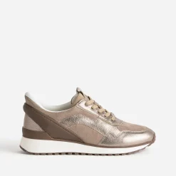 Caprice Baskets^Tennis en cuir TAUPE