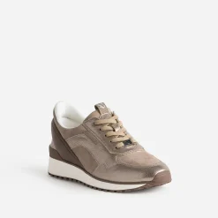 Caprice Baskets^Tennis en cuir TAUPE