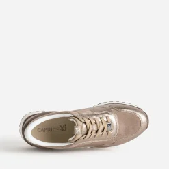 Caprice Baskets^Tennis en cuir TAUPE