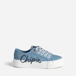 CHIPIE Baskets^Tennis e en toile à plateforme BLEU