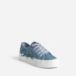 CHIPIE Baskets^Tennis e en toile à plateforme BLEU