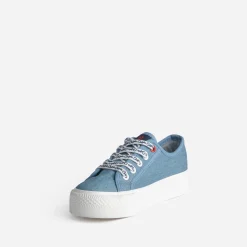 CHIPIE Baskets^Tennis e en toile à plateforme BLEU