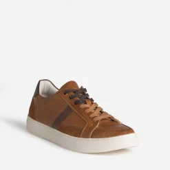 Eram Baskets/Tennis^Tennis cuir avec découpes COGNAC