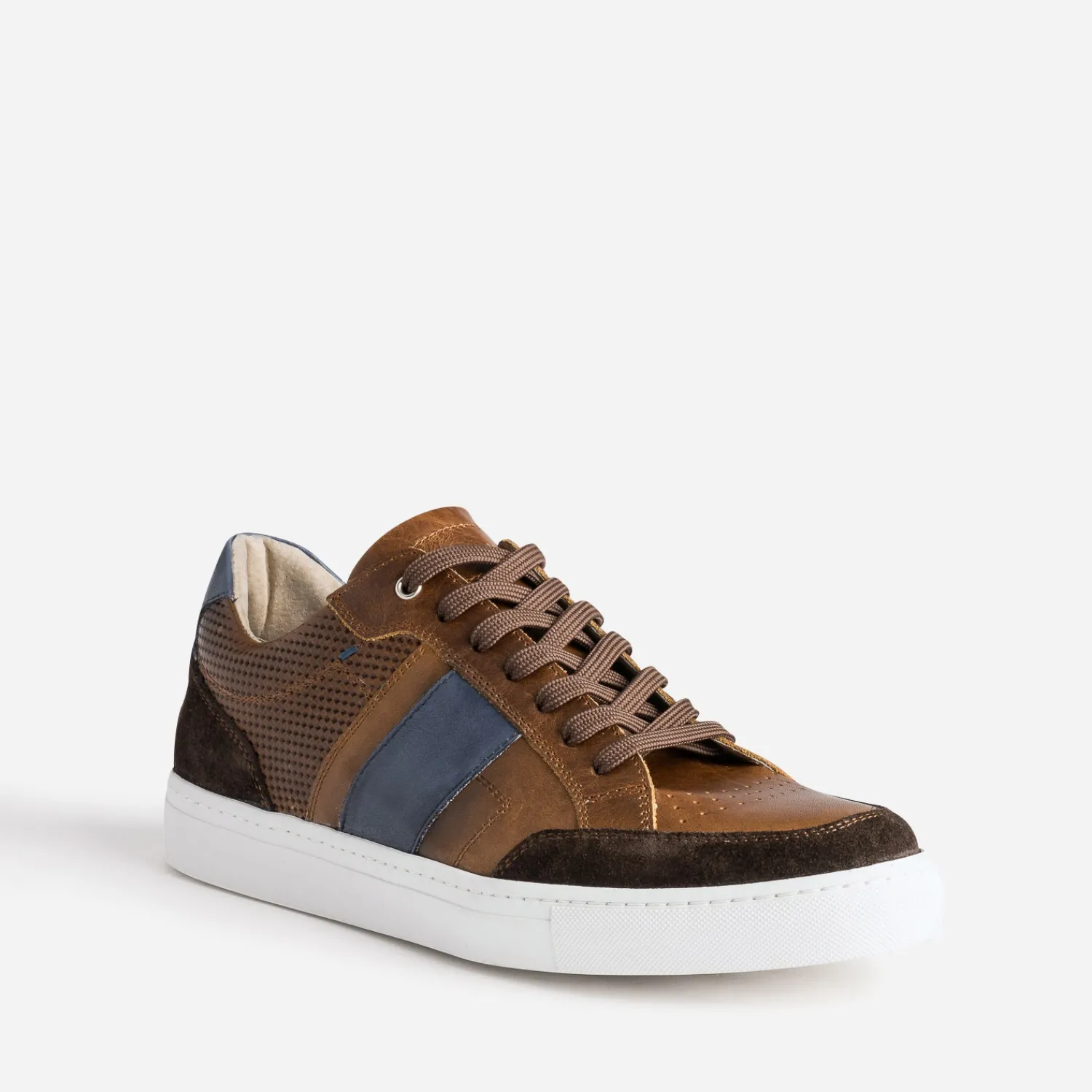 Eram Baskets/Tennis^Tennis en cuir détails couleurs COGNAC