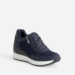 Eram Baskets^Tennis compensée bleu MARINE