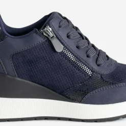 Eram Baskets^Tennis compensée bleu MARINE